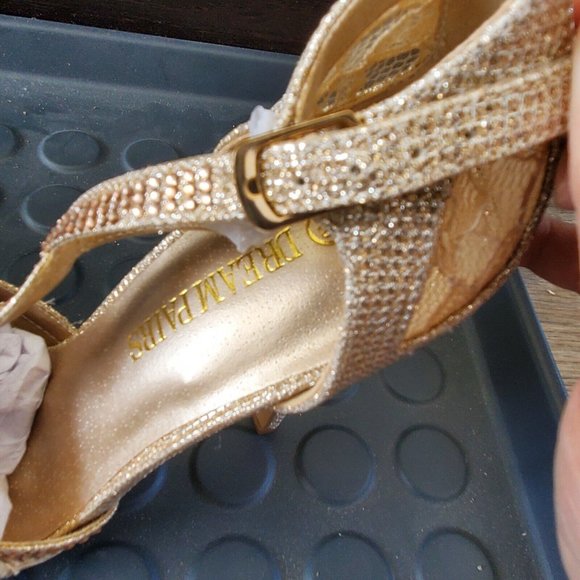 DREAM PAIRS Women Heeled Sandals Pump Swan 16 in Gold - Picture 6 of 11